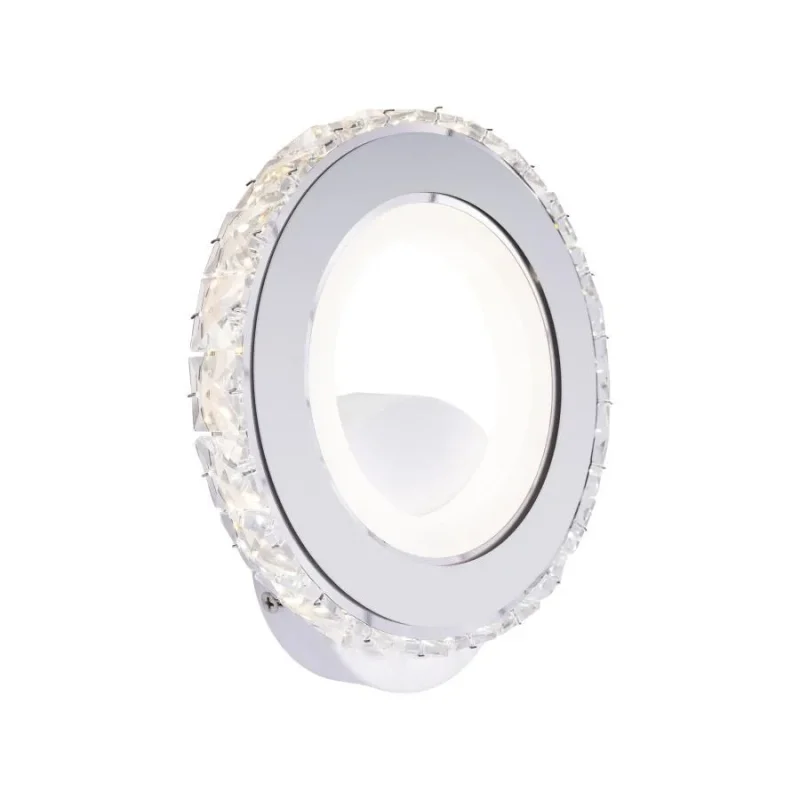 Aplica LED Borandis 20W, Alb cu Crom, Acril si Cristal , Lumina Rece/Calda/Neutra - imagine 2