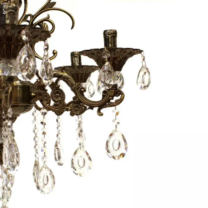 Candelabru Cristal Adler, 6*E14, Alama Antichizata, Metal si Cristal - imagine 2