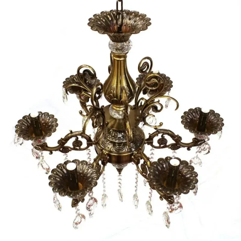 Candelabru Cristal Adler, 6*E14, Alama Antichizata, Metal si Cristal - imagine 3