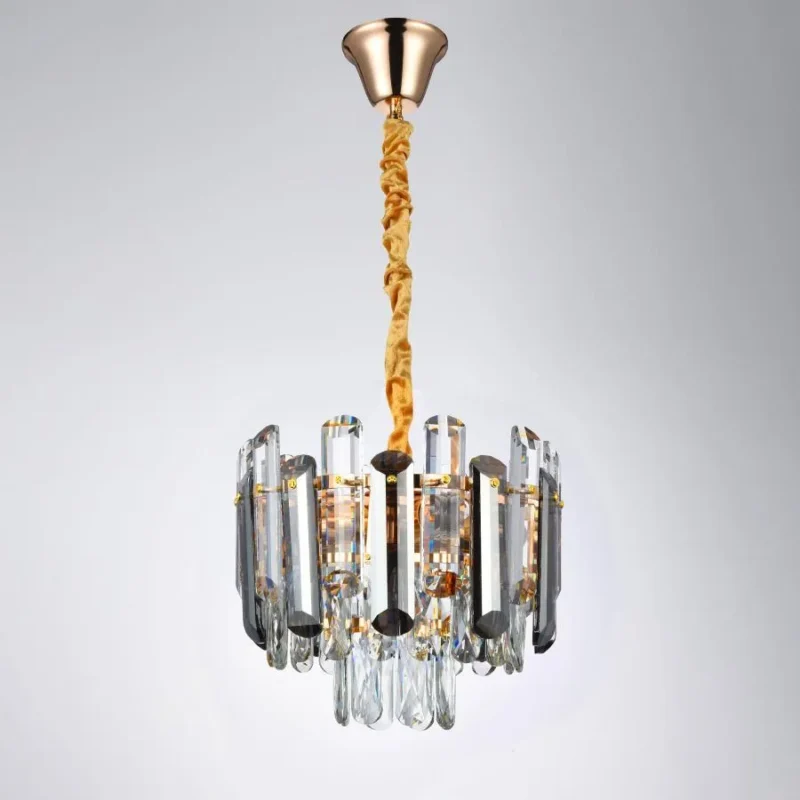 Candelabru Eran 4*E27, Metal si Cristal, Auriu - imagine 2