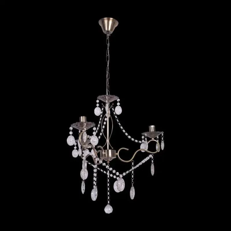 Candelabru Ilias, 3*E14, Bronz, Metal si Cristal - imagine 2