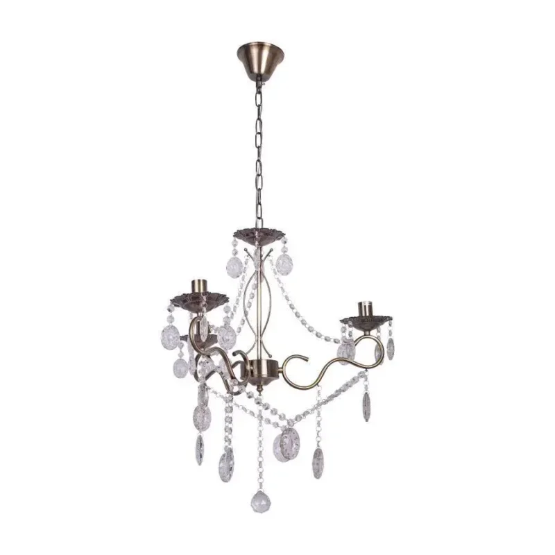 Candelabru Ilias, 3*E14, Bronz, Metal si Cristal - imagine 4