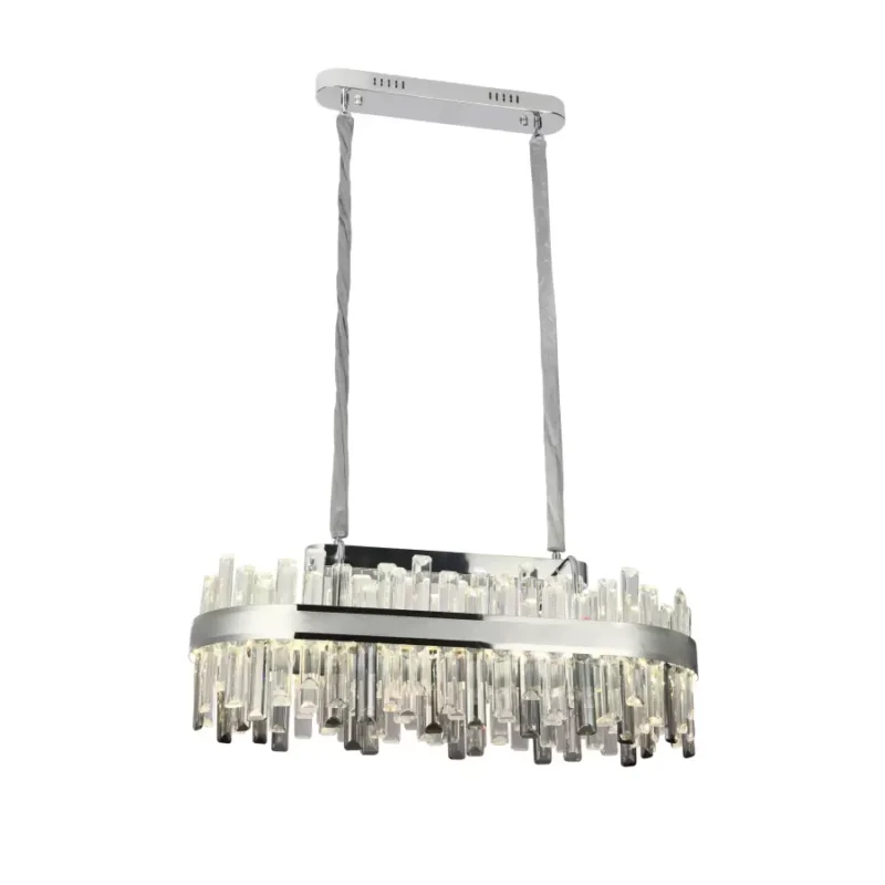 Candelabru LED Cristal cu Telecomanda Morgan 140W Dimabil Argintiu - imagine 4