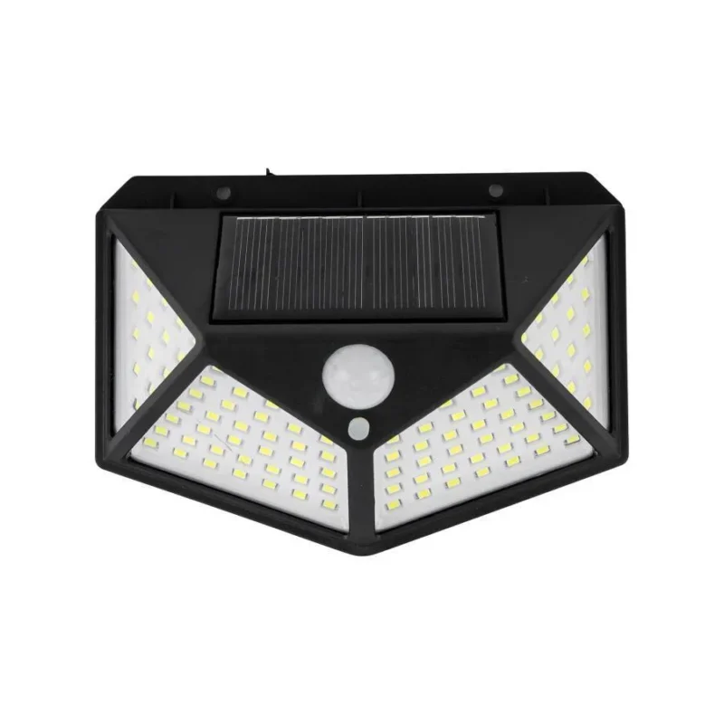 Lampa Solara cu Senzor de Miscare, 100 LED-uri, 20W, IP.65, Negru