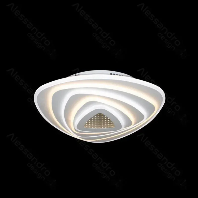 Lustra LED cu Telecomanda 3D Ruxandra, 150W, Dimabila, Alb