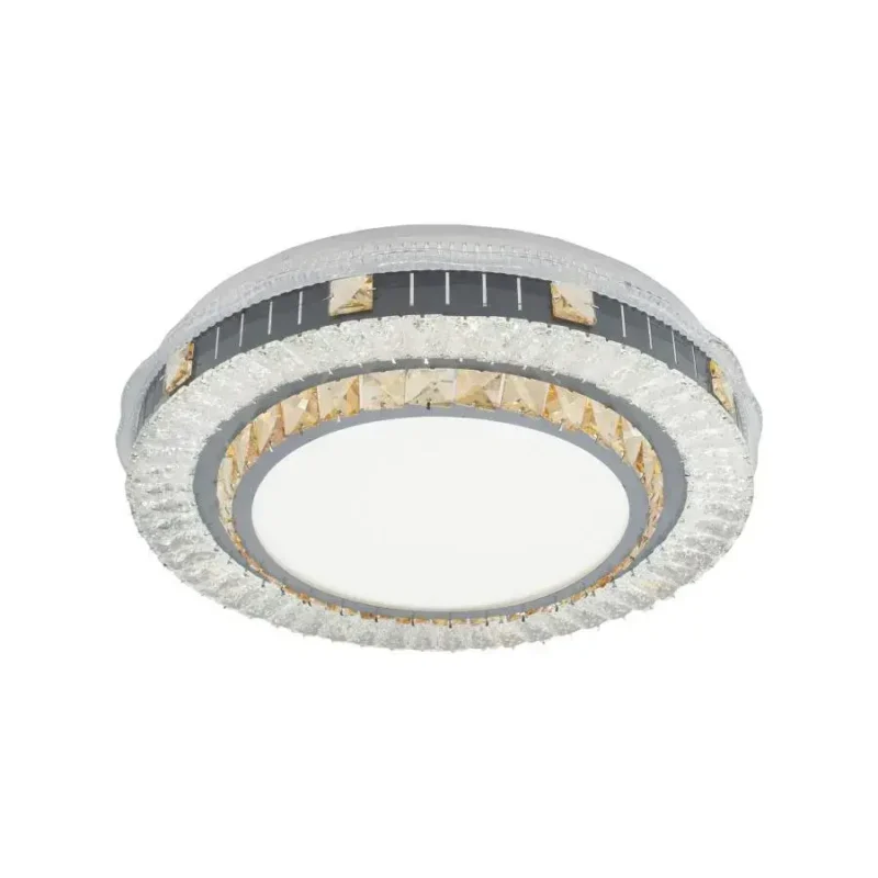 Lustra LED Cristal cu Telecomanda Kannon 96W Argintiu - imagine 3