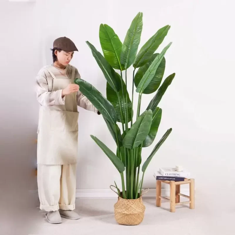 Planta Artificiala Pasarea Paradisului (Strelitzia Nicolai), 11 Frunze, fara Ghiveci, 160cm Verde - imagine 2