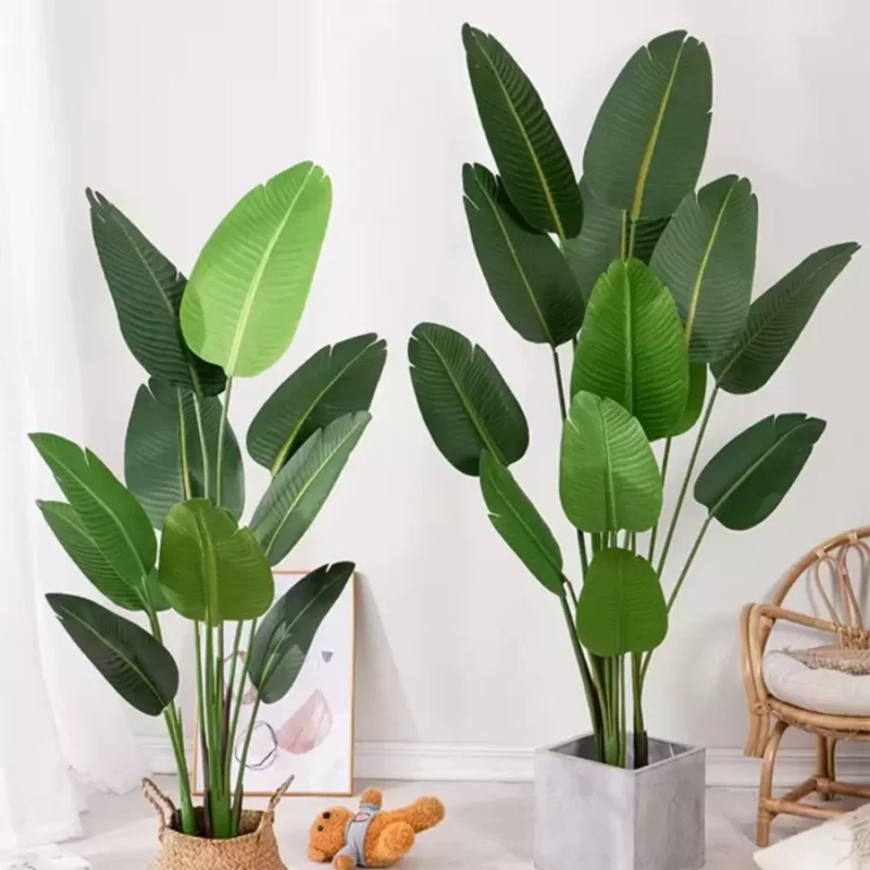 Planta Artificiala Pasarea Paradisului (Strelitzia Nicolai), 11 Frunze, fara Ghiveci, 160cm Verde - imagine 3