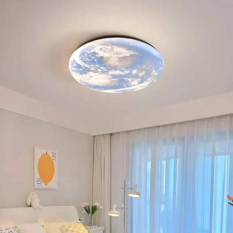 Lustra LED Earth, 3000/4000/6000K, 32W, Albastru, Diametru 35 CM - imagine 2