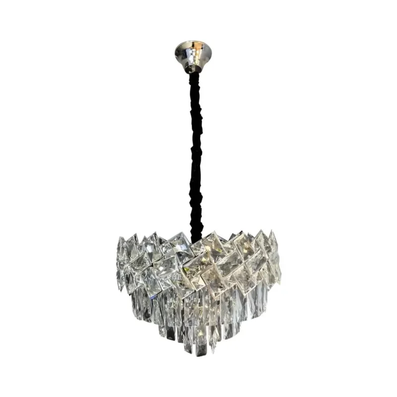 Candelabru Cristal Maximiliano 5x E14 Diametru 40cm Argintiu - imagine 4