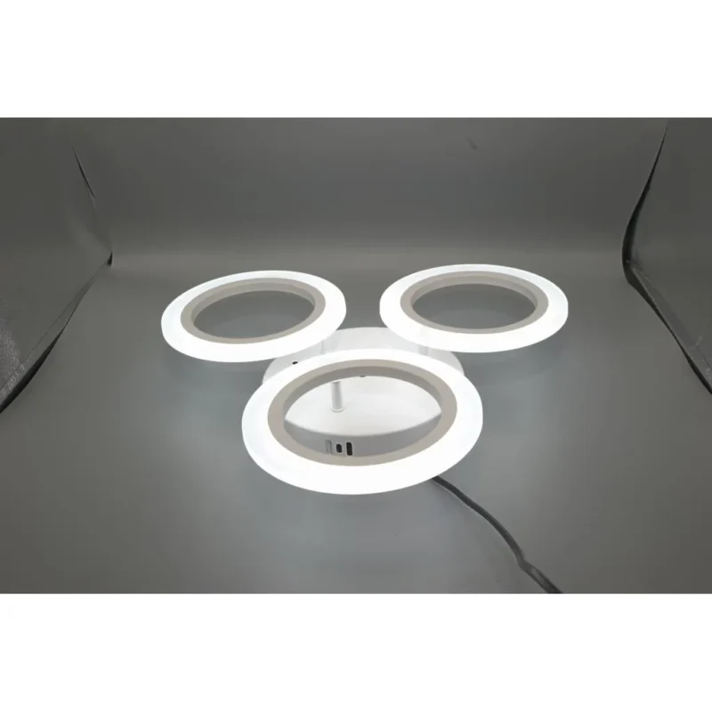 Lustra LED Crina 3 Cercuri 24W, 4000K, Acril, Alb - imagine 4