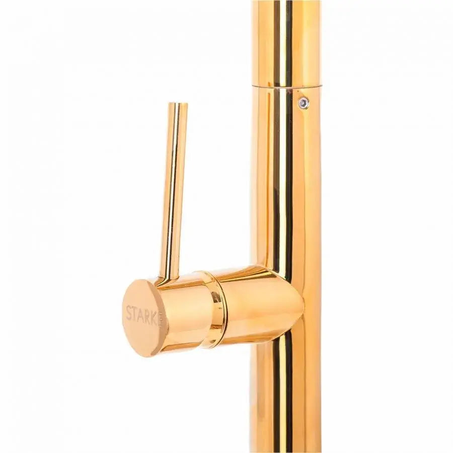 Baterie Bucatarie cu Dus Extractibil, Alama Sanitara, Auriu, CF2043 - imagine 4