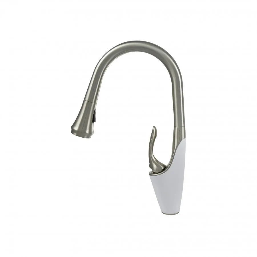 Baterie Bucatarie cu Dus Extractibil, Alama Sanitara, Crom, W054 - imagine 2