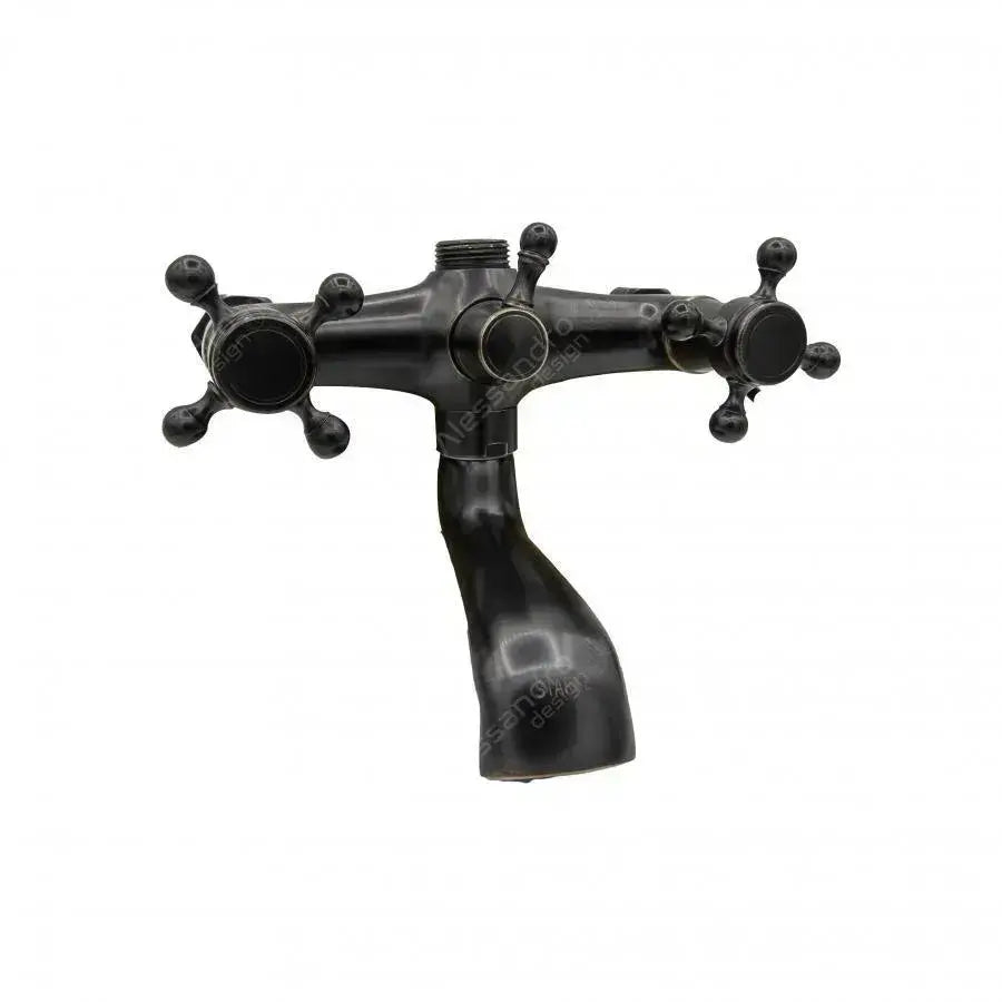 Baterie Dus cu Para si Furtun, Alama Sanitara, Negru, OD/2048 - imagine 2