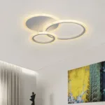 Lustra LED cu telecomanda LUCY 52W, 3 Cercuri, lumina Rece/Calda/Neutra, Dimabila, Alb