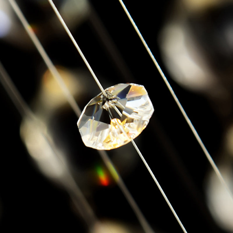 Candelabru Cristal LED 70W IMPERIALE Auriu, Diametru 50cm, Inaltime 200cm, Model Scara - imagine 4