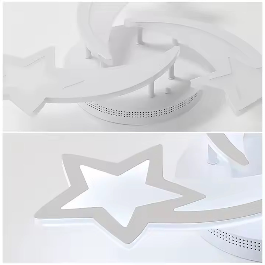 Lustra LED cu telecomanda IPOMOEA 48W, 3 Stele, lumina Rece/Calda/Neutra, Dimabila, Alb - imagine 2