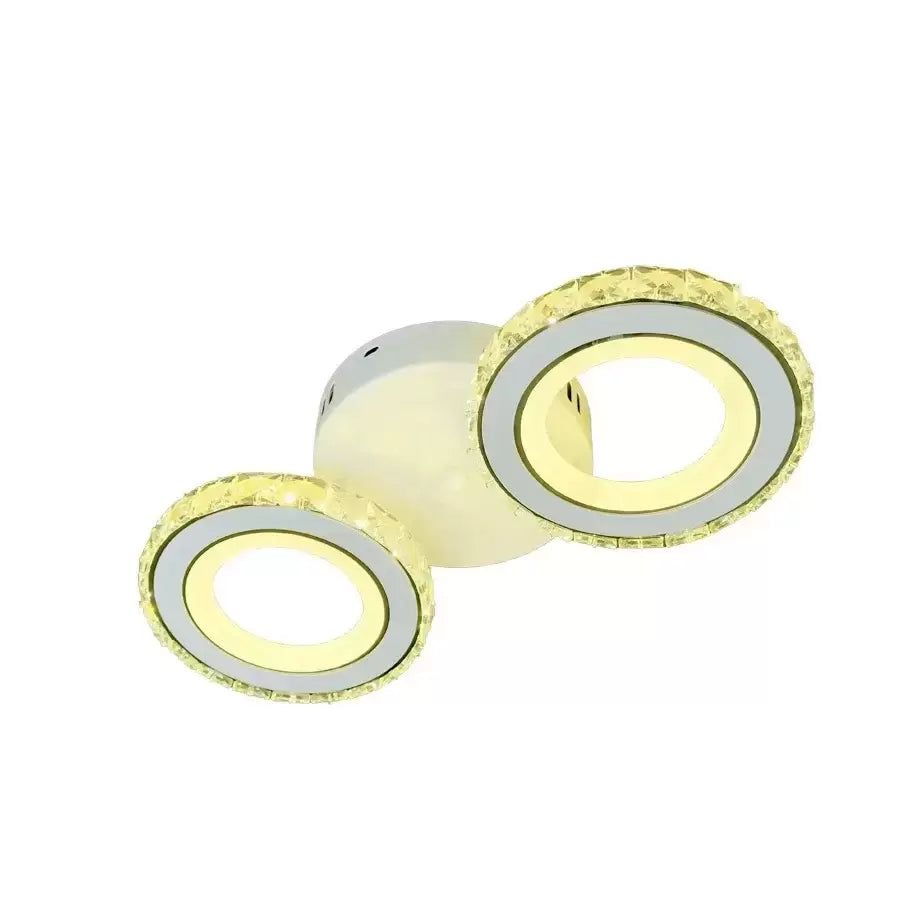 Lustra LED cu telecomanda si cristal NOVA ROTONDA 29W, 2 Cercuri, lumina Rece/Calda/Neutra, Alb - imagine 3