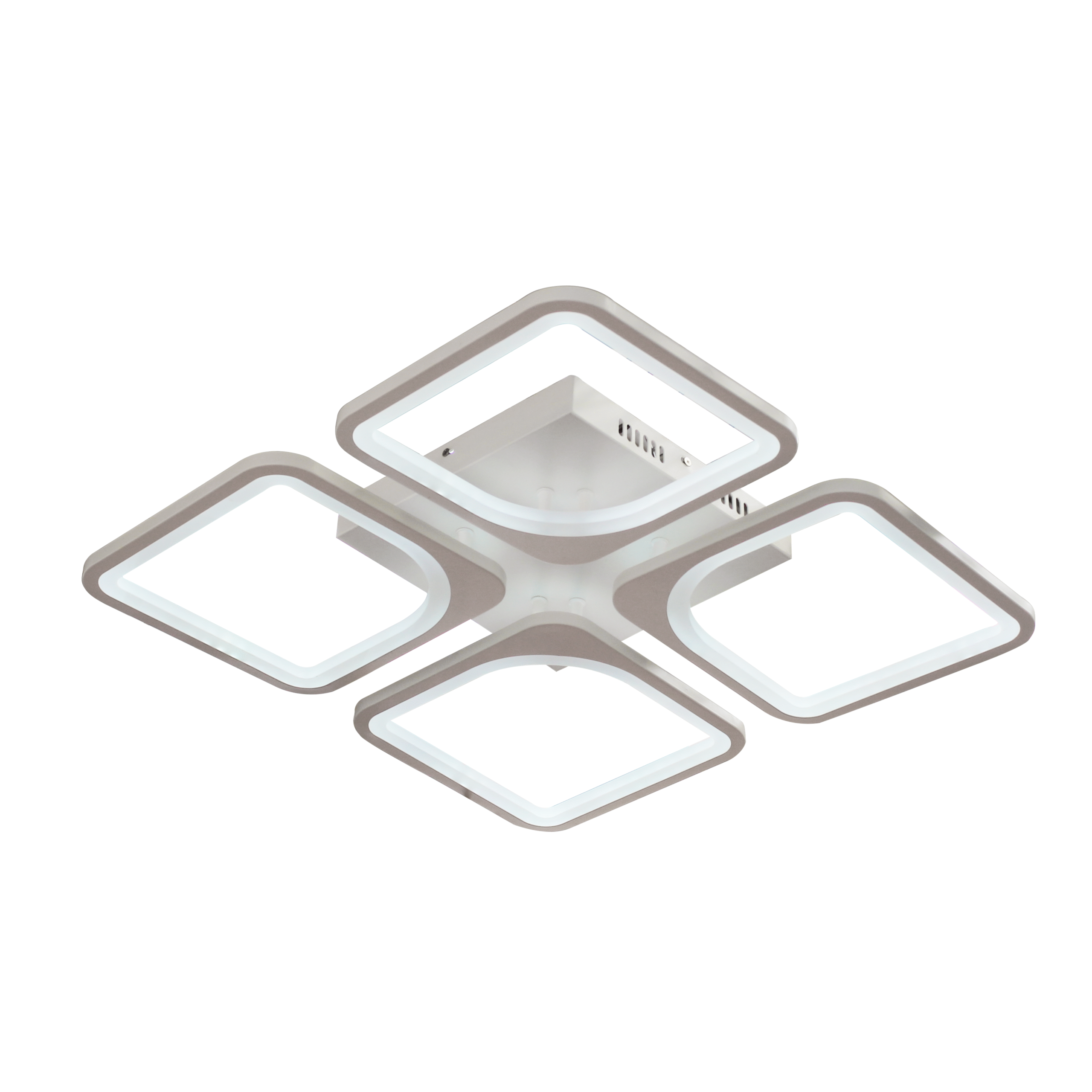 Lustra LED cu telecomanda ZOE 52W, 4 Patrate, lumina Rece/Calda/Neutra, Dimabila, Alb - imagine 4