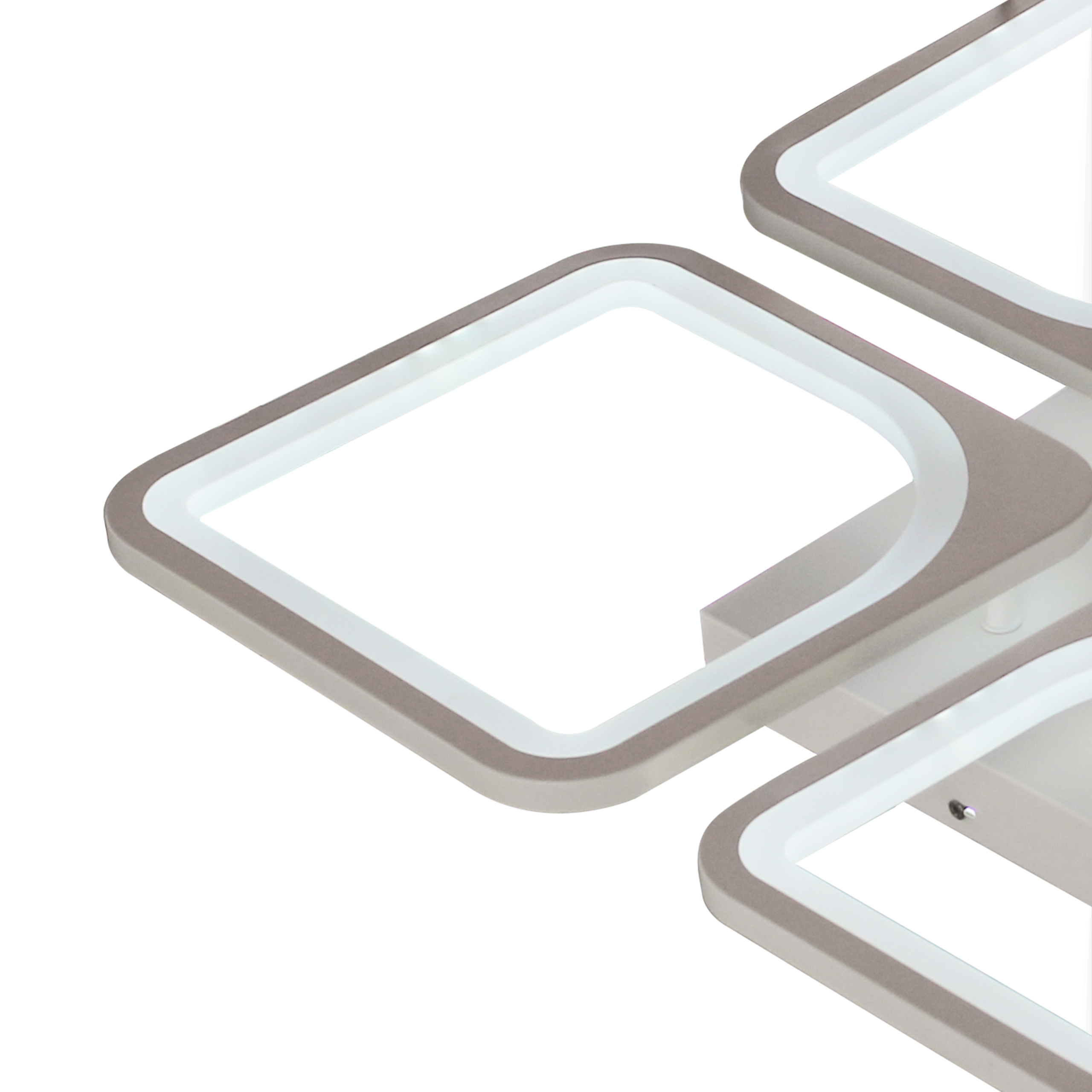 Lustra LED cu telecomanda ZOE 52W, 4 Patrate, lumina Rece/Calda/Neutra, Dimabila, Alb - imagine 2