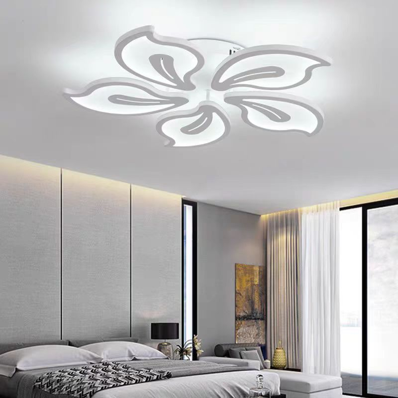 Lustra LED cu telecomanda JASMINE 73W, 5 Petale, lumina Rece/Calda/Neutra, Dimabila, Alb - imagine 3